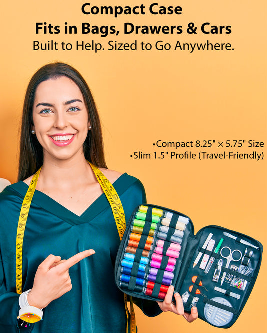 VelloStar Portable Sewing Kit – 100+ Premium Tools for Clothing Repairs (Black)