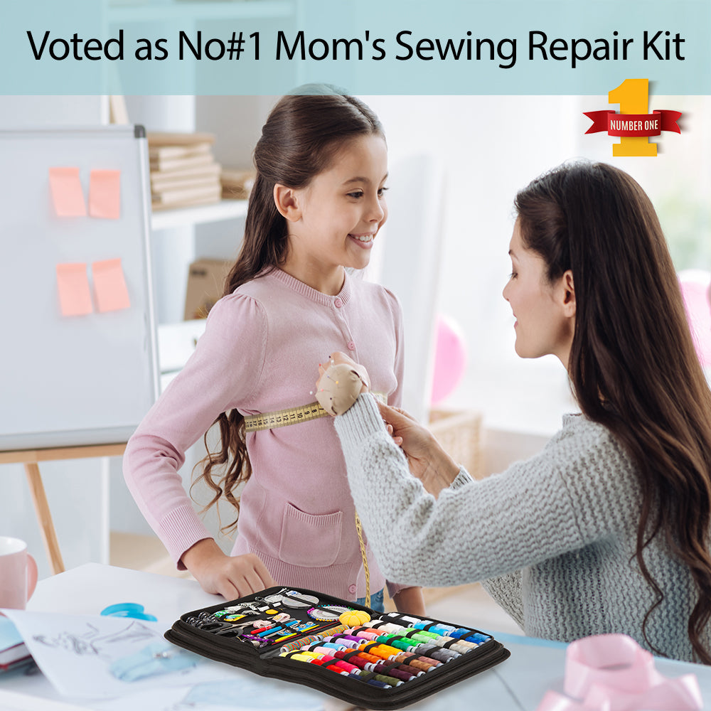 VelloStar Large Sewing Kit – 200+ Premium Tools & 36 Threads for Home Clothing Repairs (Black)